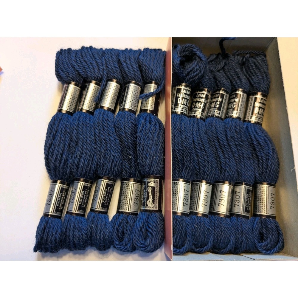 10 Skeins Laine Tapisserie DMC 100% Wool 8 Meters ea #7307 Navy Blue